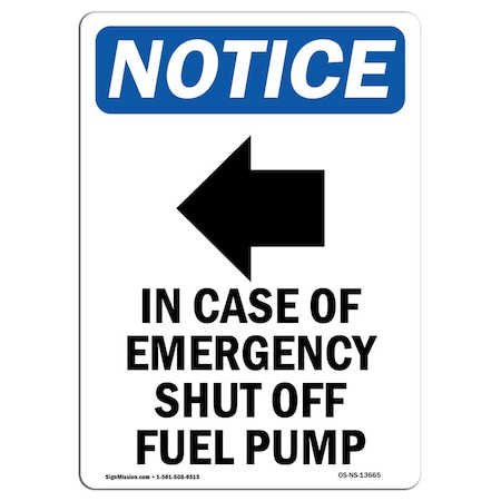 Signmission OSHA Sign, 14" H, Aluminum, In Case Of Emergency Sign With Symbol, Portrait, 1014-V-13665 OS-NS-A-1014-V-13665